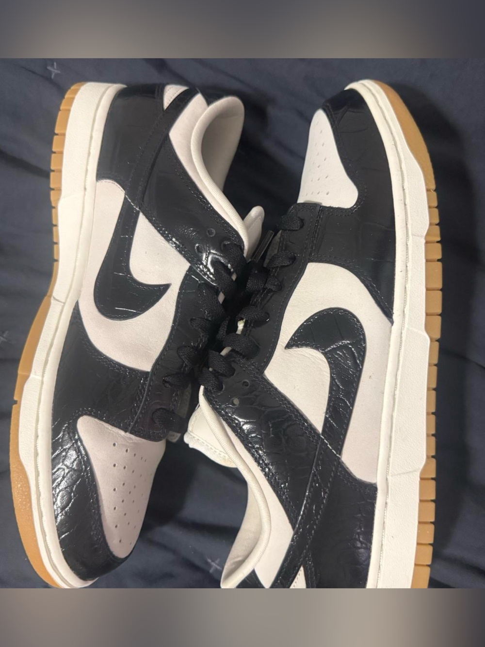 Nike Dunks Black and White Low-Top Sneakers with Gum Outsole